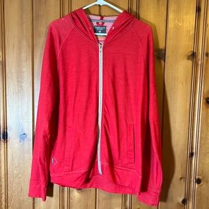 Icebreaker Merino Wool, zip-up hoodie, size medium, red